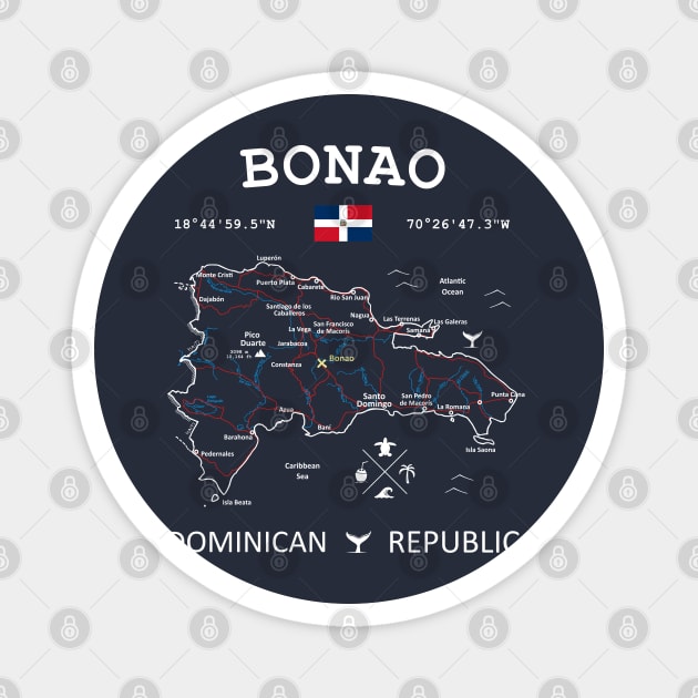 Bonao Dominican Republic Map Magnet by French Salsa